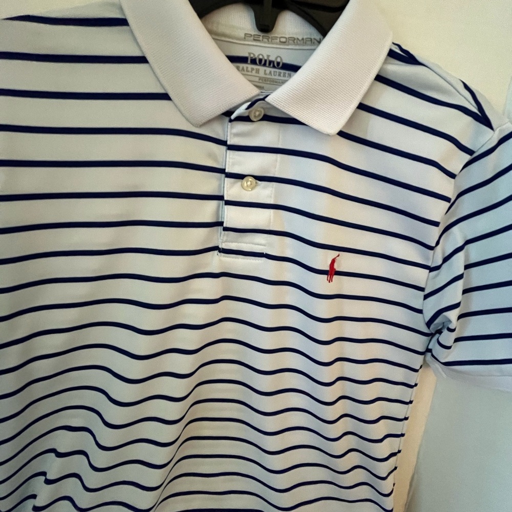 Polo by Ralph Lauren Blue and White Striped Polo Shirt